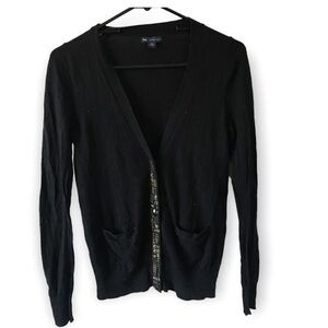 Gap cotton cashmere blend black / gold light cardigan (T4)